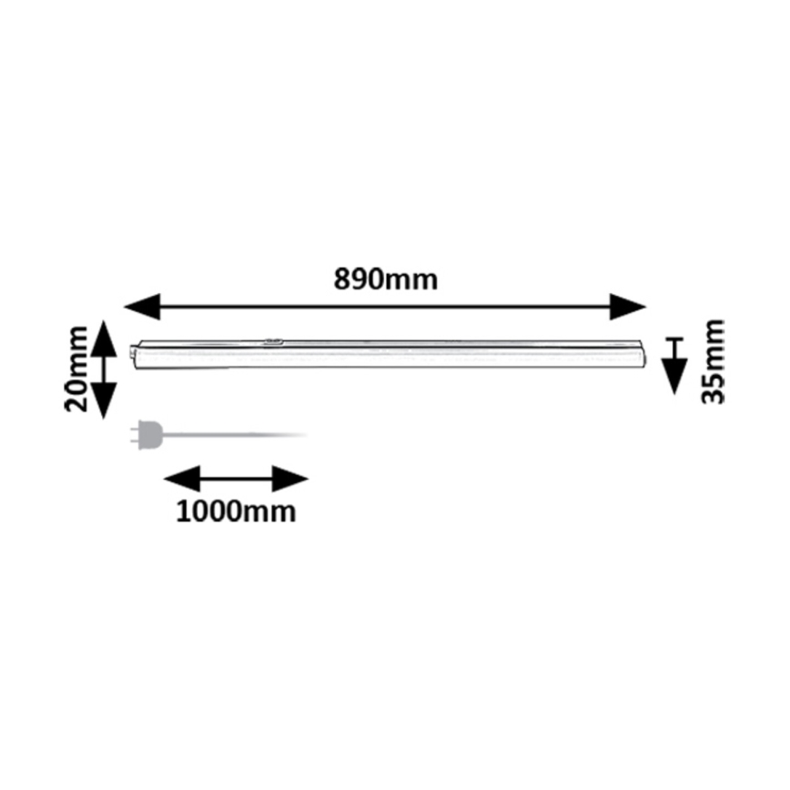 Rabalux - LED virtuvės šviestuvas, kabinamas po spintele LED/12W/230V 3000/4000K juoda