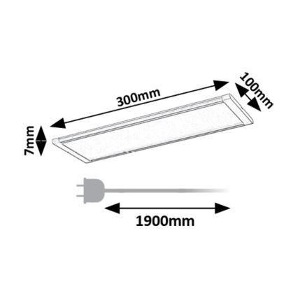 Rabalux - LED virtuvės šviestuvas, kabinamas po spintele su jutikliu LED/6W/230V
