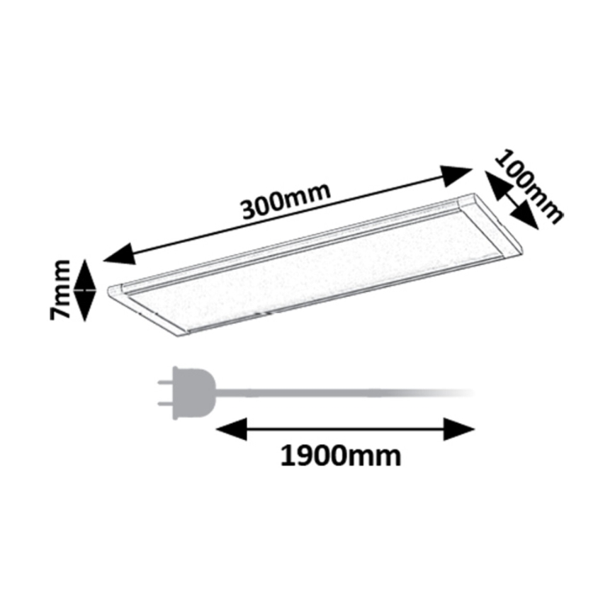 Rabalux - LED virtuvės šviestuvas, kabinamas po spintele su jutikliu LED/6W/230V