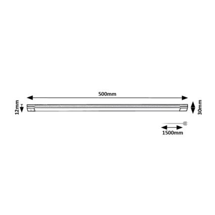 Rabalux - Reguliuojamas LED po virtuvės spintele montuojamas šviestuvas su jutikliu LED/8W/230V 3000K 50 cm