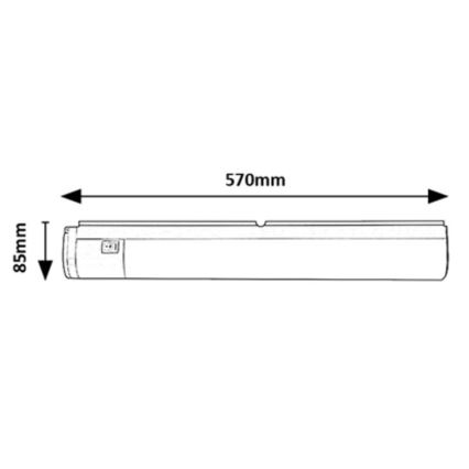 Rabalux - LED Virtuvės šviestuvas, montuojamas po spintelėmis, su stalčiumi LED/17W/230V 4000K IP44 juoda 57 cm