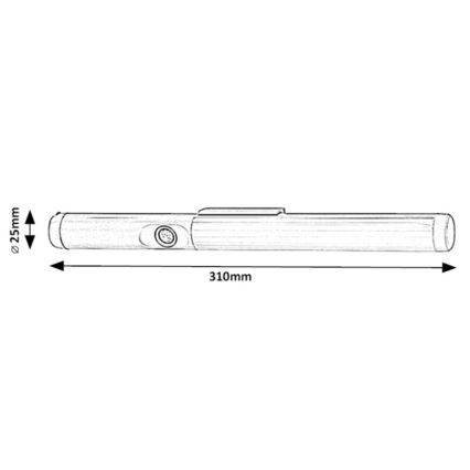 Rabalux - LED virtuvės šviestuvas, kabinamas po spintele su jutikliu LED/3W/3,7V 4000K 1800 mAh