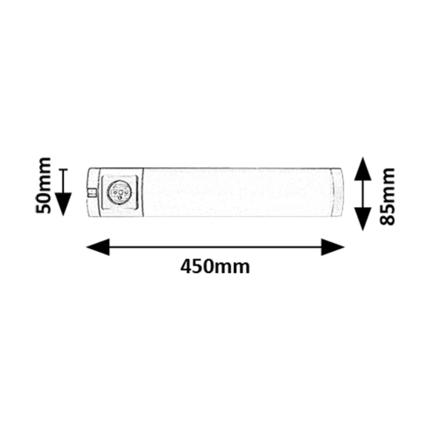 Rabalux - LED Virtuvės šviestuvas, montuojamas po spintelėmis, su stalčiumi LED/5W/230V 4000K 45 cm sidabras