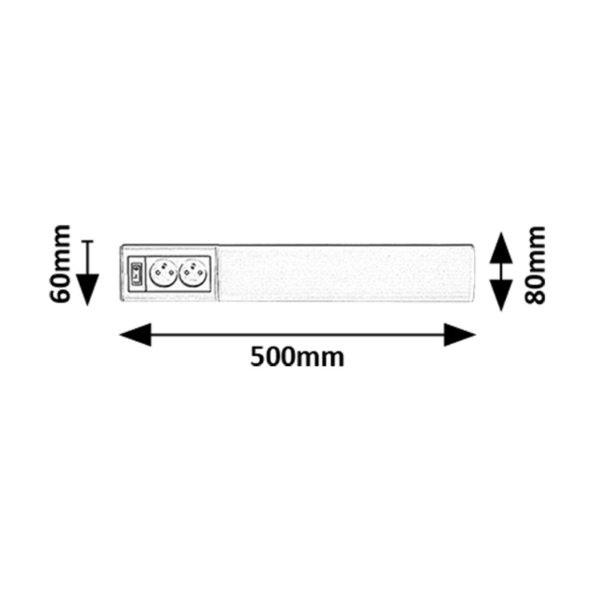 Rabalux - LED Virtuvės šviestuvas, montuojamas po spintelėmis, su stalčiais LED/10W/230V 4000K 50 cm balta