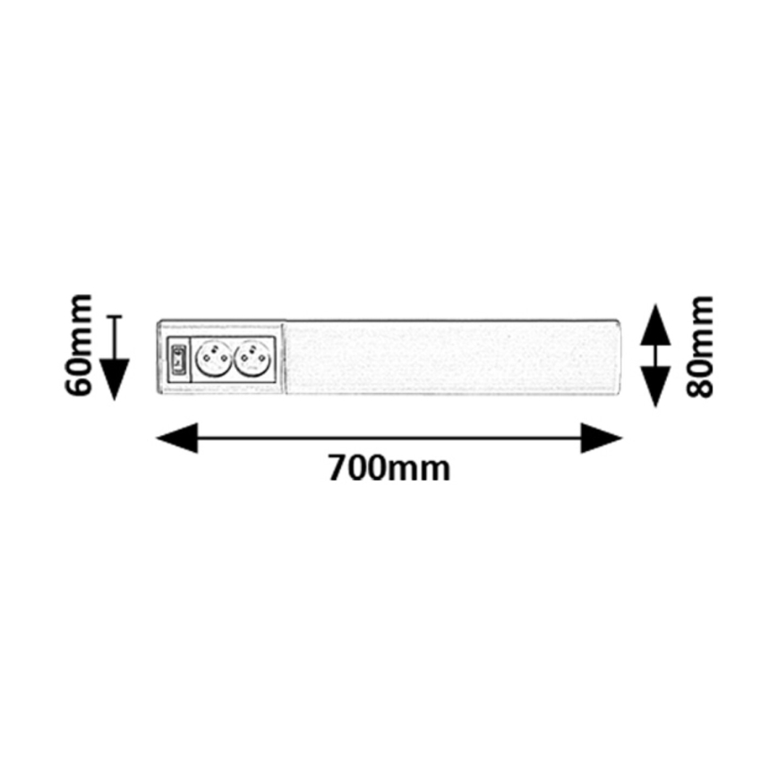 Rabalux - LED Virtuvės šviestuvas, montuojamas po spintelėmis, su stalčiais LED/15W/230V 4000K 70 cm balta
