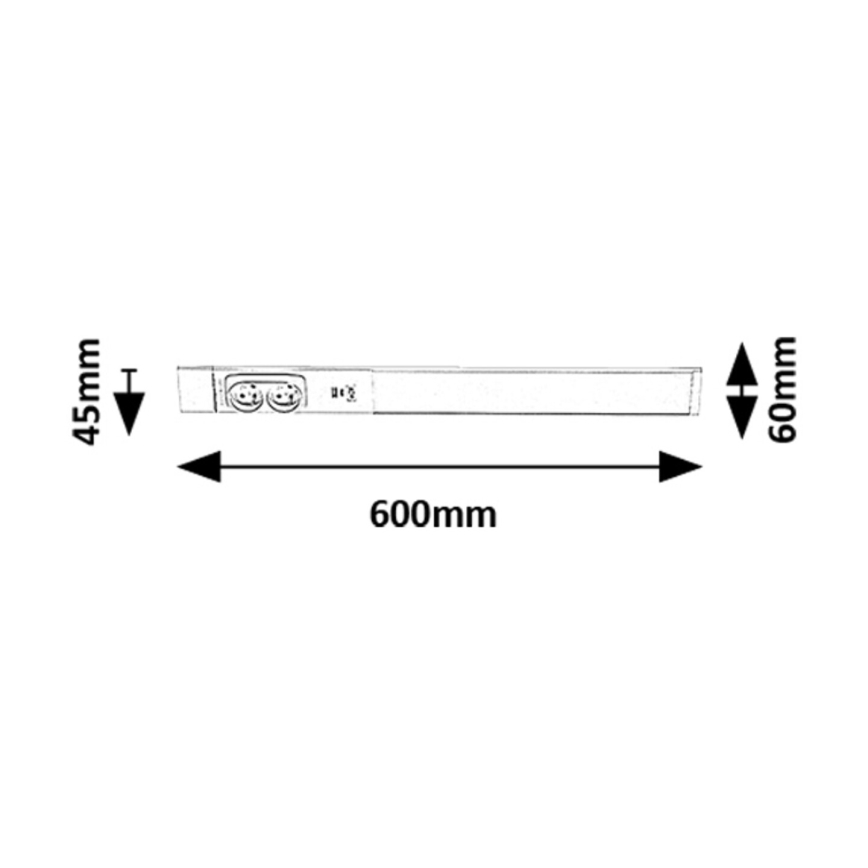 Rabalux - LED Virtuvės šviestuvas, montuojamas po spintelėmis, su stalčiais LED/18W/230V 4000K 60 cm balta