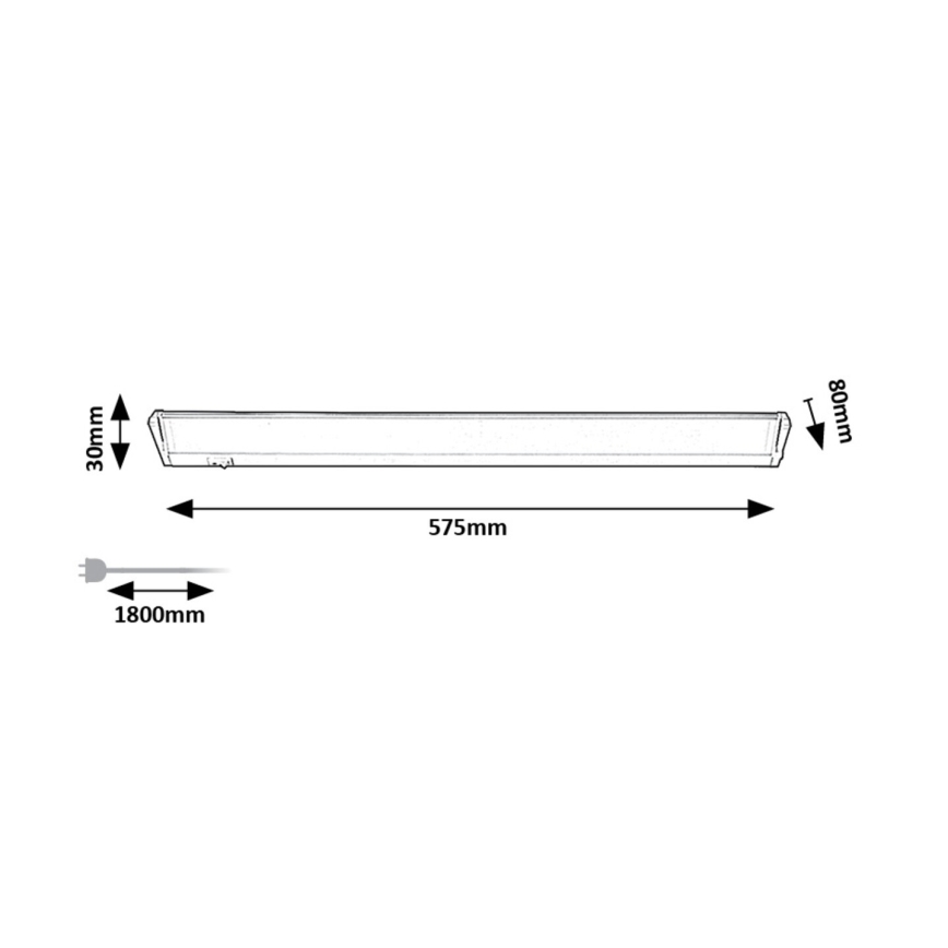 Rabalux - LED virtuvės šviestuvas, kabinamas po spintele LED/10W/230V 4000K 57 cm balta