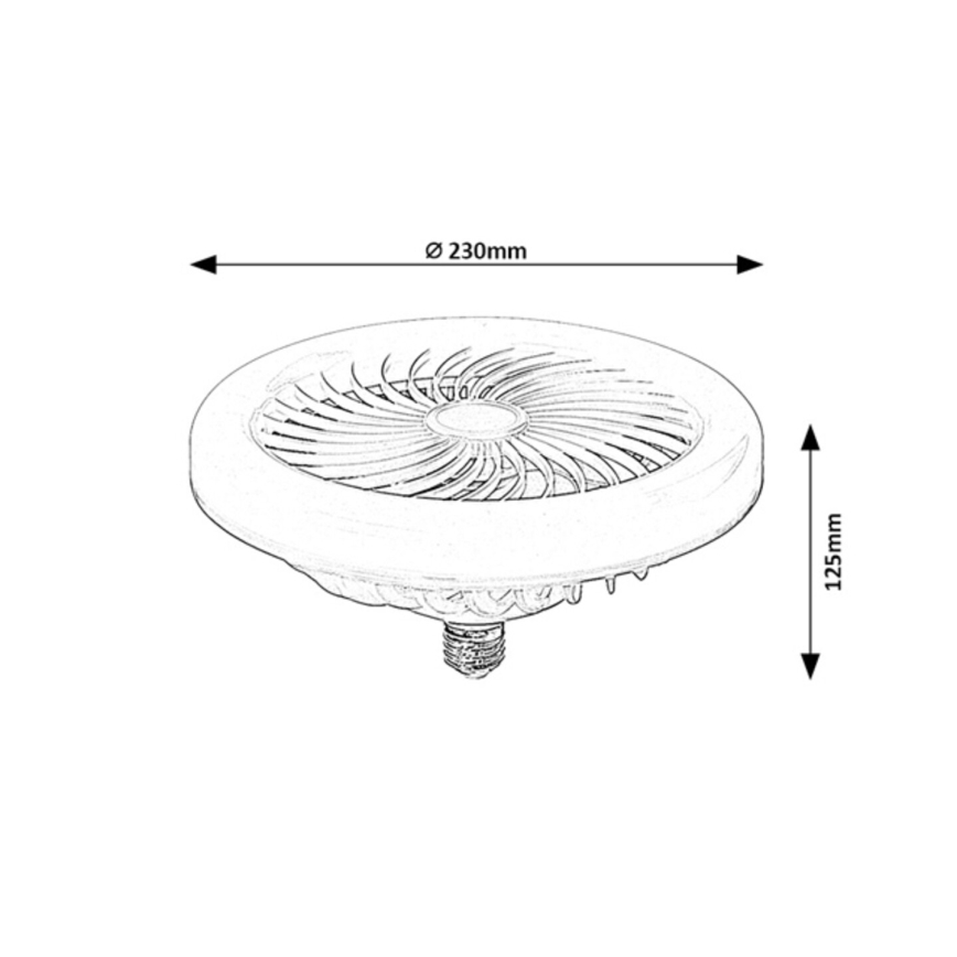 Rabalux - reguliuojama LED lemputė su ventiliatoriumi SMD E27/16W/230V 3000-6500K + nuotolinis valdymas