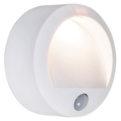 Rabalux 7980 - Sieninis LED lauko šviestuvas su jutikliu AMARILLO LED/1,5W/3xAA IP44 baltas