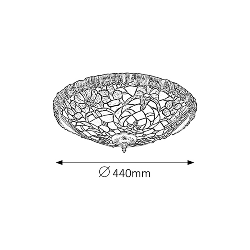 Rabalux - Tiffany vitražinis lubų šviestuvas 2x E27/60W/230V, skersmuo 44 cm