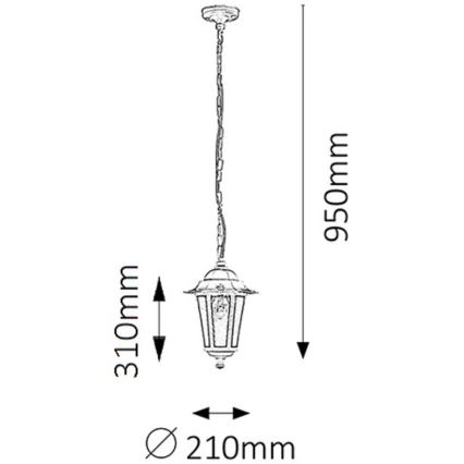 Rabalux 8207 - Lauko sietynas VELENCE 1xE27/60W/230V