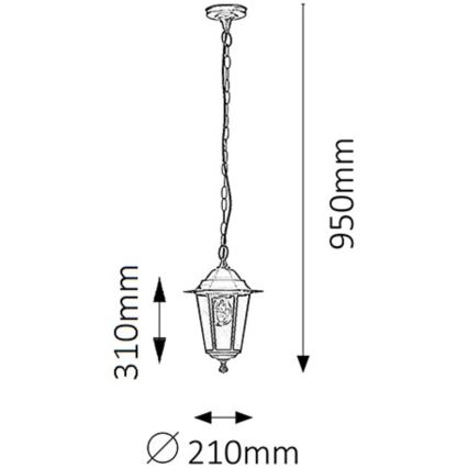 Rabalux 8208 - Lauko sietynas VELENCE 1xE27/60W/230V