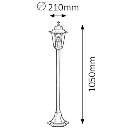 Rabalux - Lauko šviestuvas 1xE27/60W/230V 105 cm