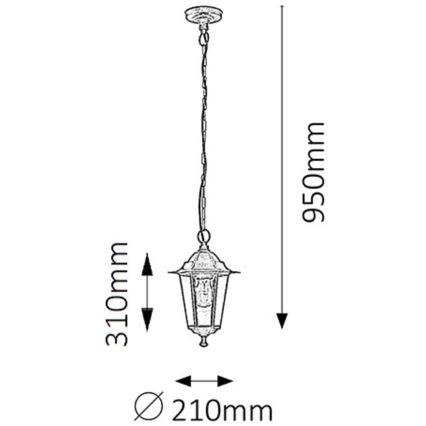 Rabalux 8238 - Lauko sietynas VELENCE 1xE27/60W/230V