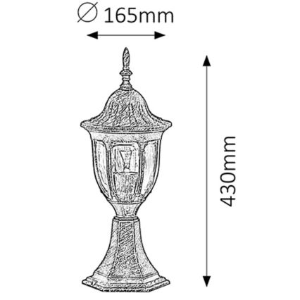 Rabalux - Lauko šviestuvas 1xE27/60W/230V IP43 auksinis/patinuotas/juodas