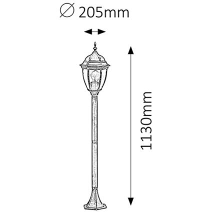 Rabalux - Lauko šviestuvas 1xE27/100W/230V IP44 113 cm