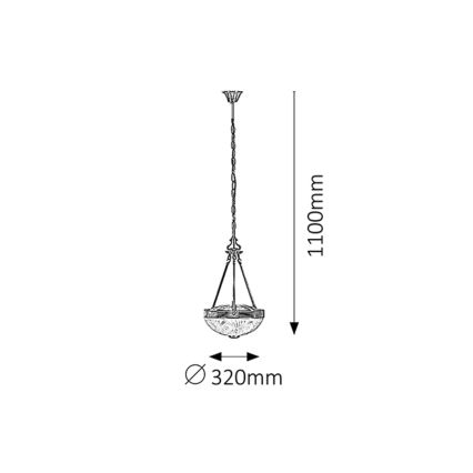 Rabalux 8637 - Sietynas ant grandinės ANNABELLA 2xE27/60W/230V