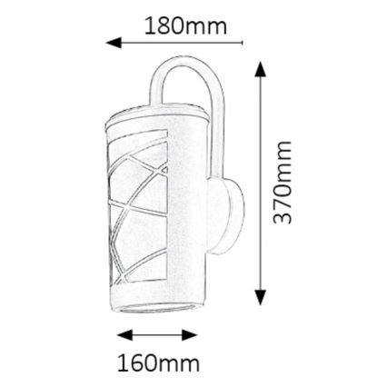 Rabalux - Lauko sieninis šviestuvas 1xE27/60W/230V IP44