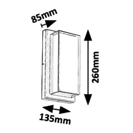 Rabalux 8830 - LED sieninis lauko šviestuvas ANDORRA LED/12W/230V IP54