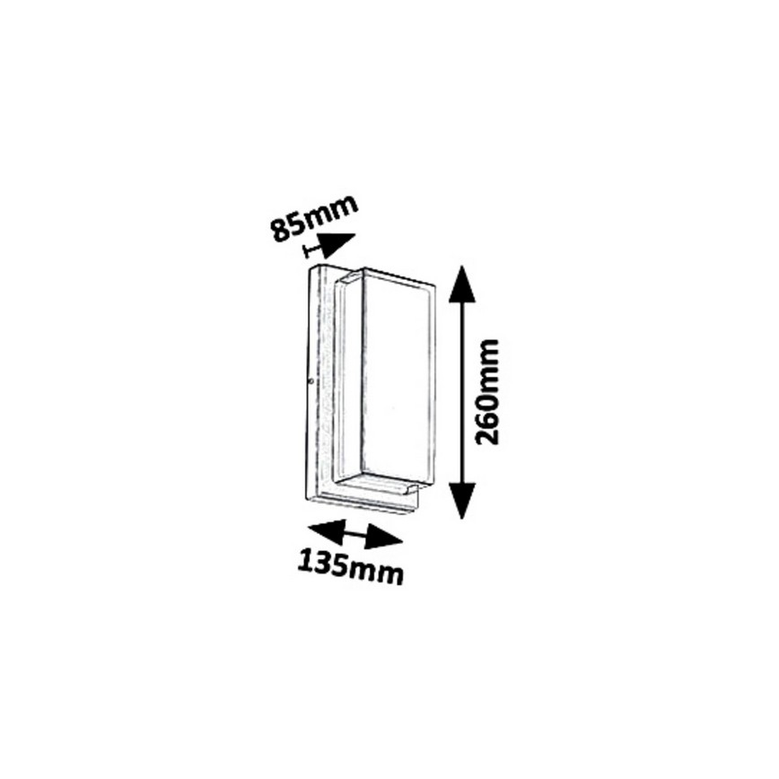 Rabalux 8830 - LED sieninis lauko šviestuvas ANDORRA LED/12W/230V IP54
