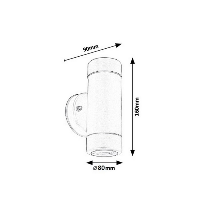 Rabalux - Lauko sieninis šviestuvas 2xGU10/10W/230V  IP44