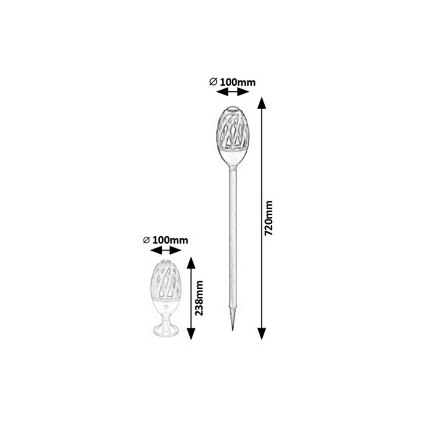 Rabalux - LED lauko šviestuvas LED/5W/su pakraunama USB baterija IP65