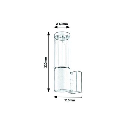 Rabalux - Lauko sieninis šviestuvas 1xGU10/7W/230V IP44