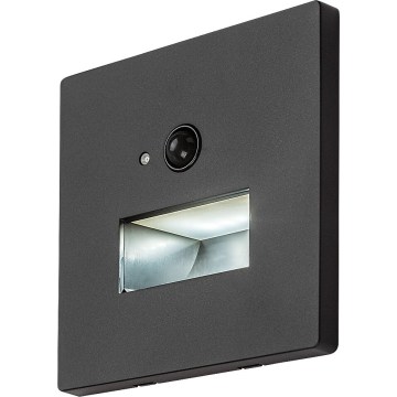Rabalux - LED laiptų šviestuvas su judesio ir sumrėkimo jutikliu LED/1W/230V 3000/4500/6500K juodas