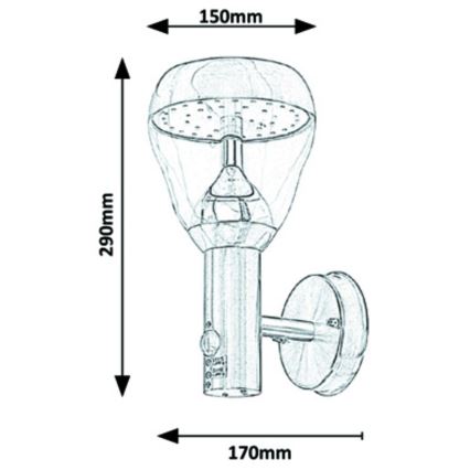 Rabalux - LED Lauko sieninis šviestuvas su jutikliu LED/8,5W/230V IP44