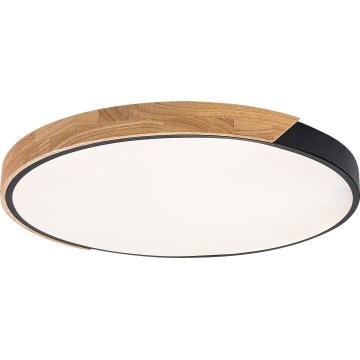 Rabalux – LED lubinis šviestuvas, 42 W, 230 V, 3000/4000/6500 K, juodas/ąžuolo imitacija, Ø 41 cm