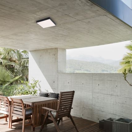 Rabalux - LED lubinis šviestuvas LED/24W/230V 2800-6000K IP44 juodas 30x30 cm