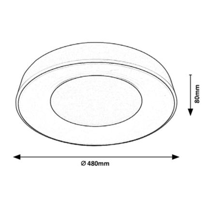 Rabalux - LED Pritemdomas lubinis šviestuvas LED/38W/230V 3000-6500K balta + nuotolinio valdymo pultas diametras 48 cm