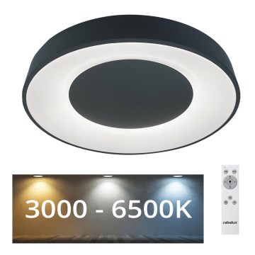 Rabalux - LED Pritemdomas lubinis šviestuvas LED/38W/230V juoda 3000-6500K + nuotolinio valdymo pultas diametras 48 cm