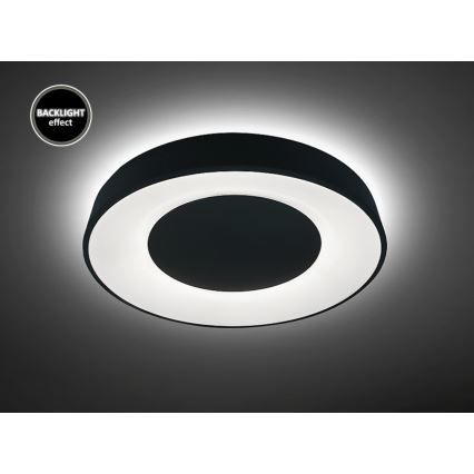 Rabalux - LED Pritemdomas lubinis šviestuvas LED/38W/230V juoda 3000-6500K + nuotolinio valdymo pultas diametras 48 cm