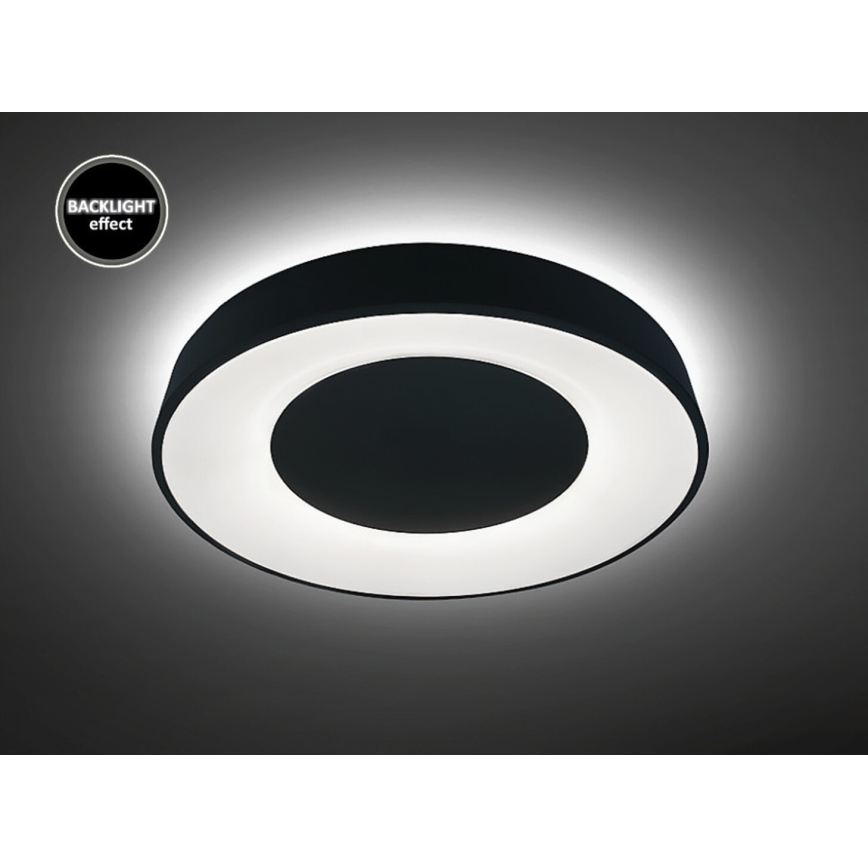 Rabalux - LED Pritemdomas lubinis šviestuvas LED/38W/230V juoda 3000-6500K + nuotolinio valdymo pultas diametras 48 cm