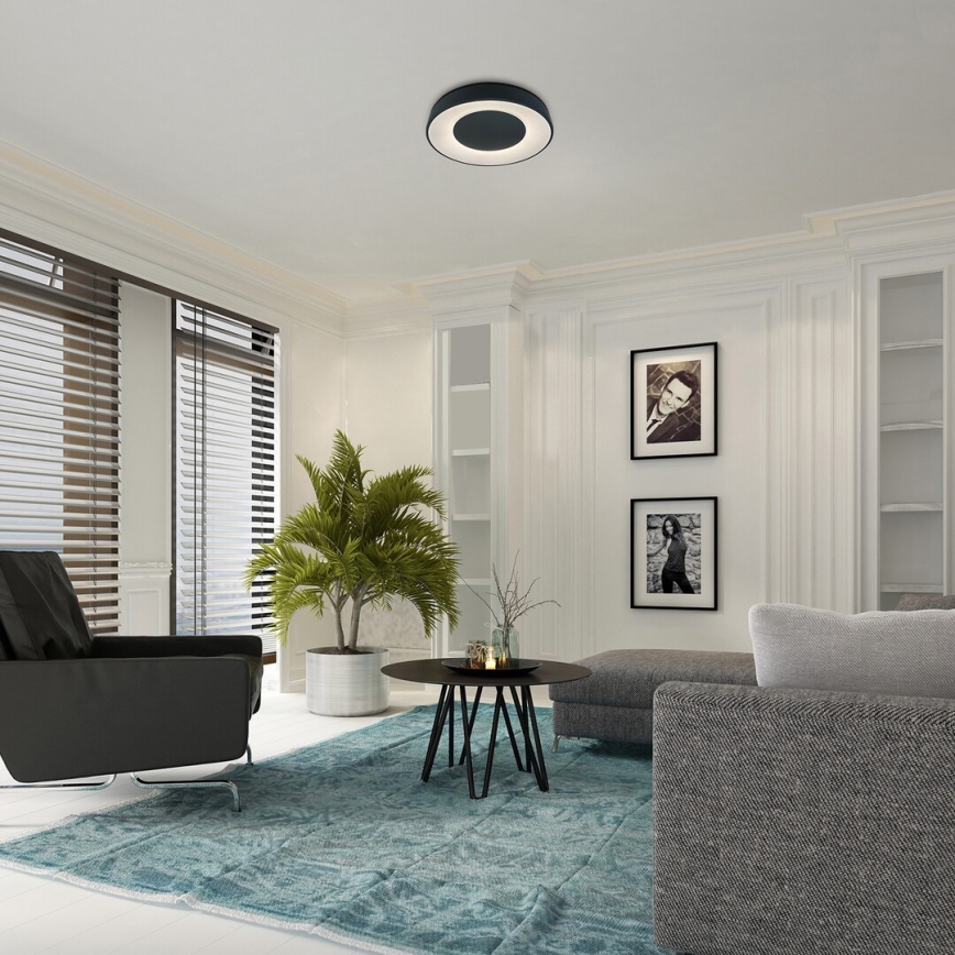 Rabalux - LED Pritemdomas lubinis šviestuvas LED/38W/230V juoda 3000-6500K + nuotolinio valdymo pultas diametras 48 cm