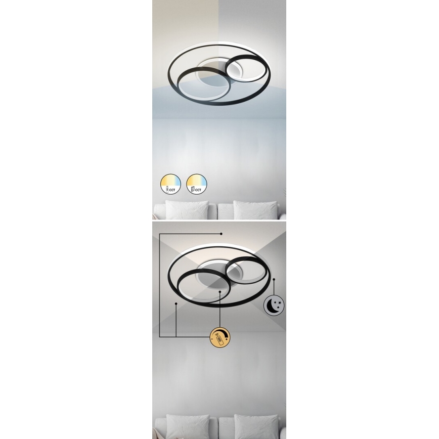 Rabalux - LED Pritemdomas lubinis šviestuvas LED/50W/230V 3000-6000K + nuotolinio valdymo pultas