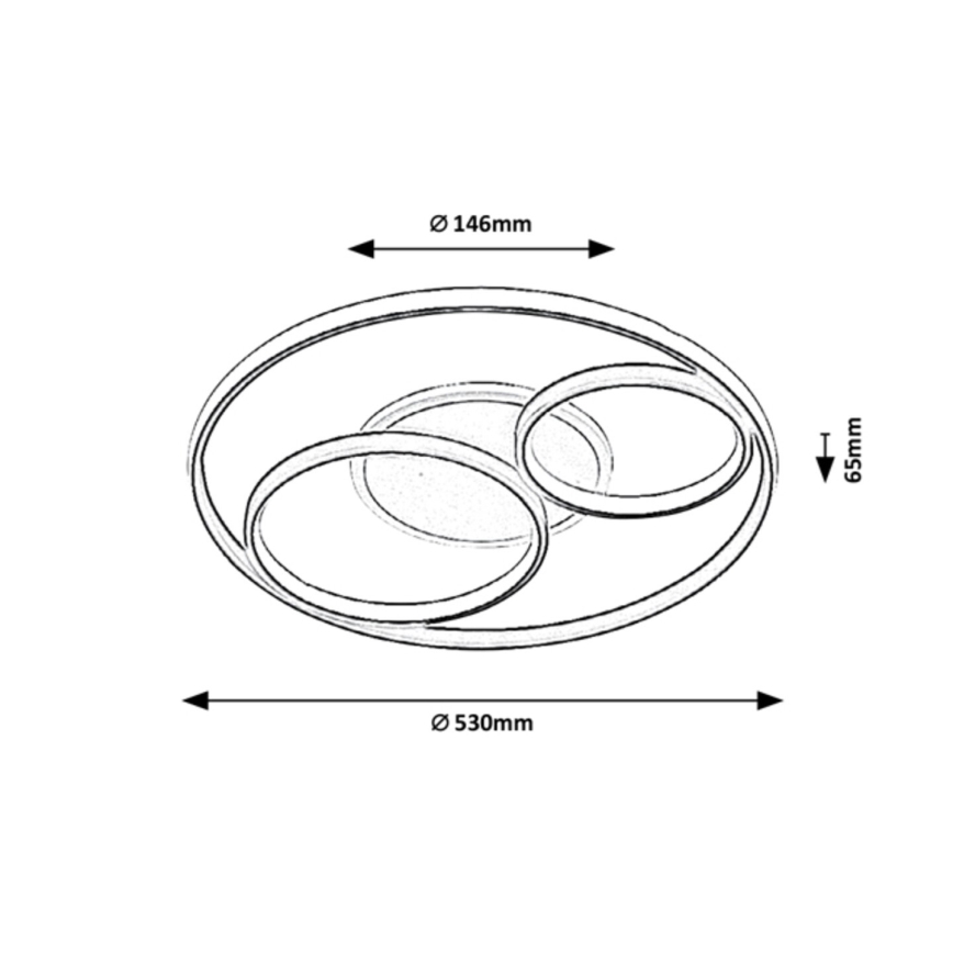 Rabalux - LED Pritemdomas lubinis šviestuvas LED/50W/230V 3000-6000K + nuotolinio valdymo pultas