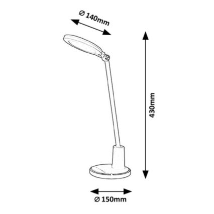 Rabalux - LED Reguliuojama stalinė lempa su jutikliu LED/10W/230V 3000-6000K