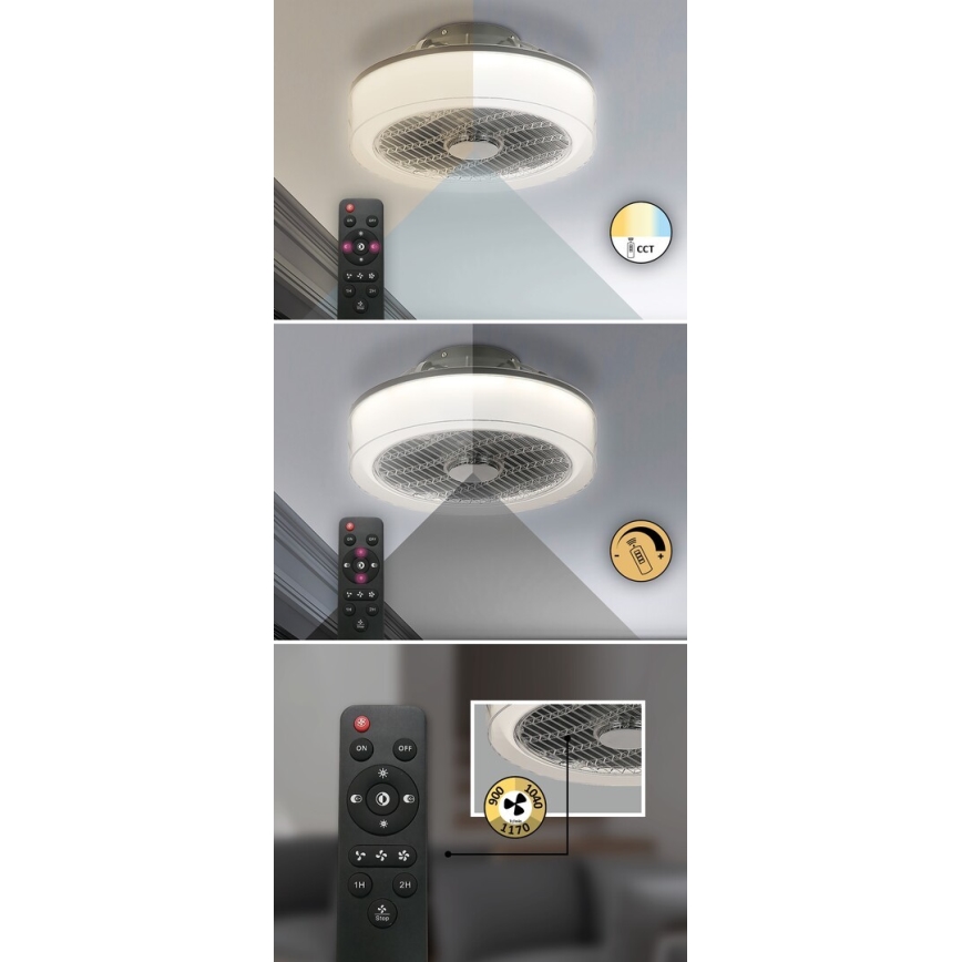 Rabalux - LED Reguliuojamas lubinis šviestuvas su ventiliatoriumi LED/30W/230V + VP 3000-6000K