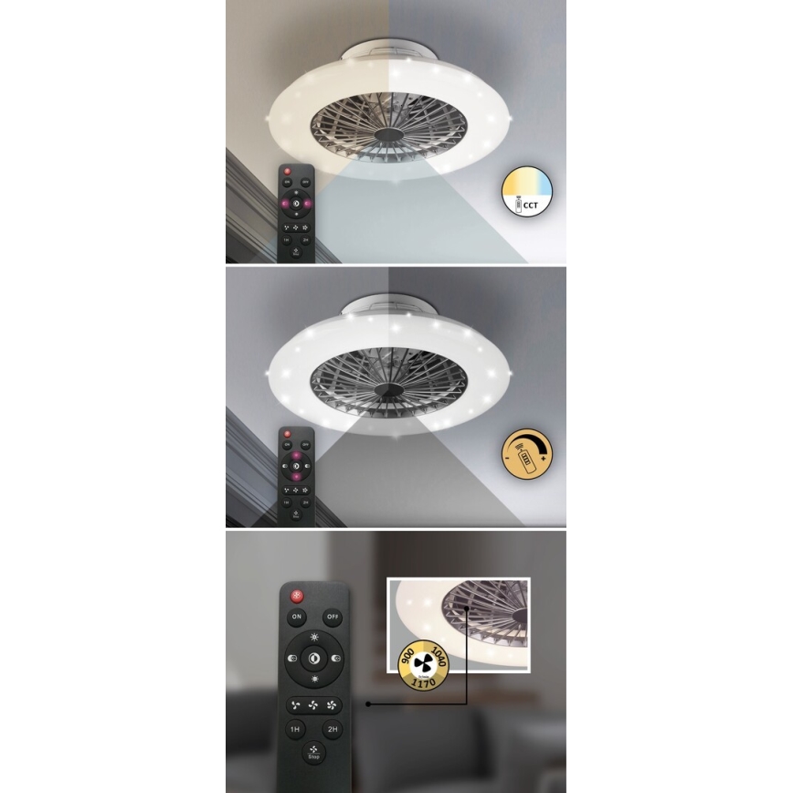 Rabalux - LED Reguliuojamas lubinis šviestuvas su ventiliatoriumi LED/30W/230V + VP