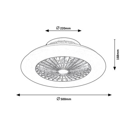 Rabalux - LED Reguliuojamas lubinis šviestuvas su ventiliatoriumi LED/30W/230V + VP