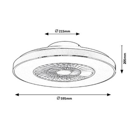 Rabalux - LED Reguliuojamas lubinis šviestuvas su ventiliatoriumi LED/40W/230V + VP