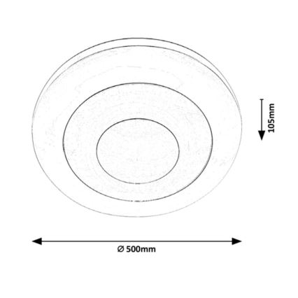 Rabalux - LED RGB pritemdomas lubinis šviestuvas LED/40W/230V 3000-6000K diametras 50 cm + nuotolinio valdymo pultas