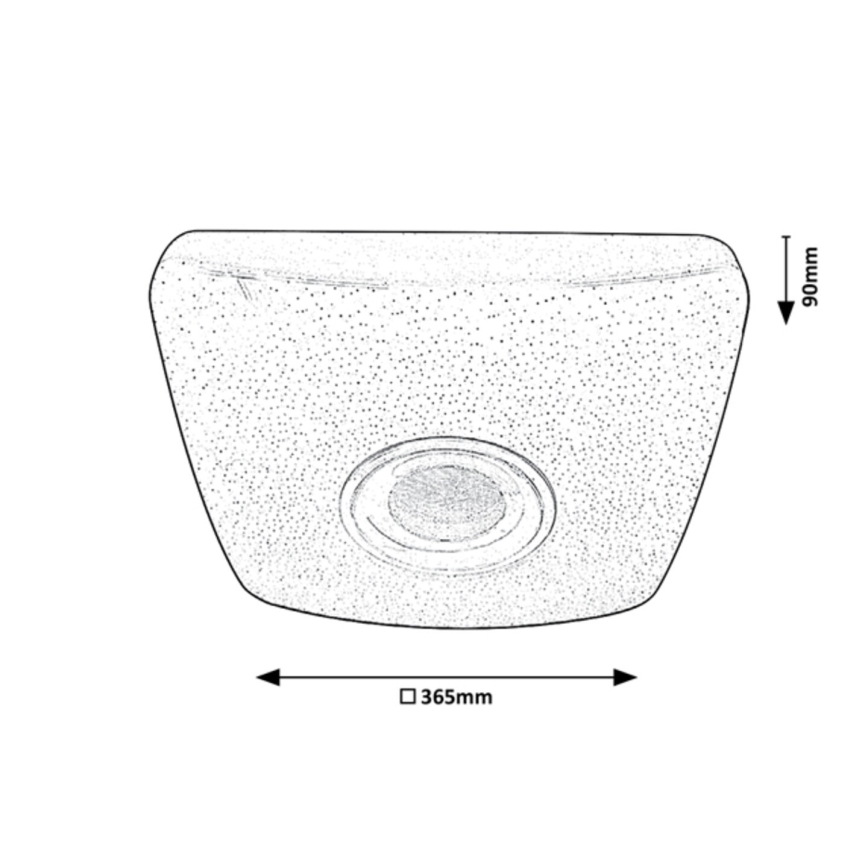Rabalux - LED RGB reguliuojamas lubinis šviestuvas su garsiakalbiu LED/18W/230V 3000-6000K Bluetooth + nuotolinio valdymo pultas