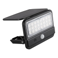 Rabalux - LED saulės energija maitinamas sieninis šviestuvas su jutikliu LED/7W/3,7V IP54 juodas 3000 mAh