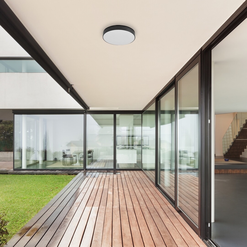 Rabalux - LED vonios kambario lubinis šviestuvas LED/24W/230V 2800K/4000K/6000K IP44 juoda Ø 30 cm