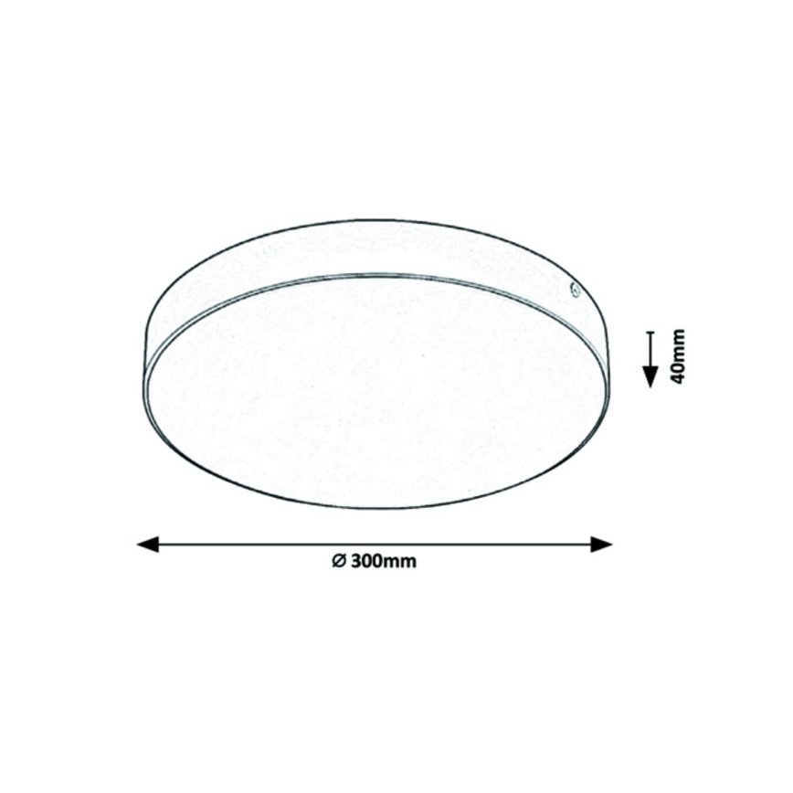 Rabalux - LED vonios kambario lubinis šviestuvas LED/24W/230V 2800K/4000K/6000K IP44 juoda Ø 30 cm