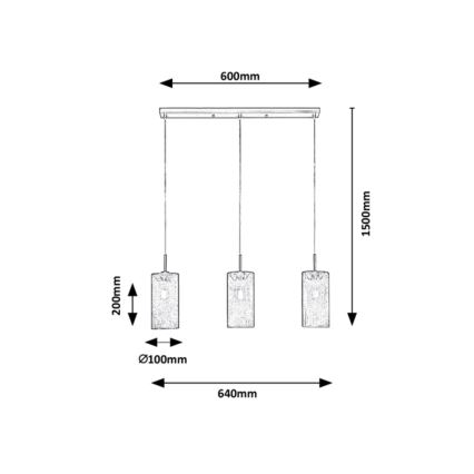 Rabalux - Pakabinamas sietynas 3xE14/25W/230V