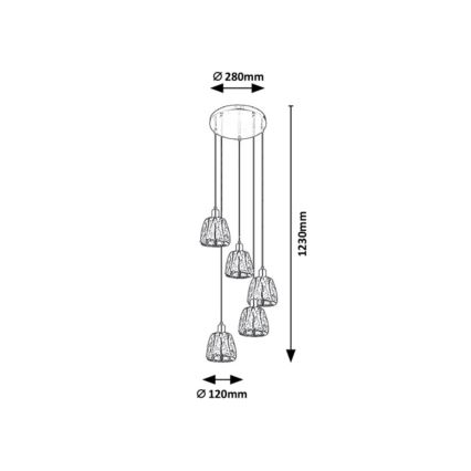 Rabalux - Pakabinamas sietynas 5xE14/40W/230V